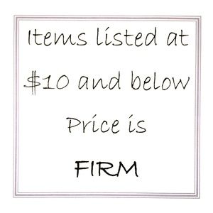 Price is FIRM on items listed $10 and below